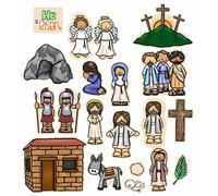He is Risen Bible Felt Figures for Flannel Board Story Easter Crucifixion Jesus Plus Activity Pages Lesson Guide