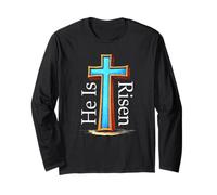 He is Risen Christian Cross of Christ Long Sleeve T-Shirt