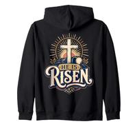 He Is Risen Christian Easter Resurrection Faith Zip Hoodie