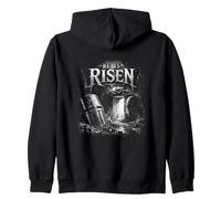 He Is Risen Christian Easter Resurrection Tomb Scene Zip Hoodie