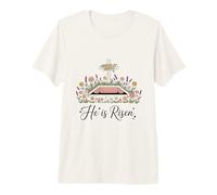 He is Risen Christian Easter Tomb Cross Floral Premium T-Shirt
