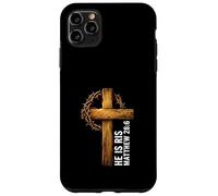 He Is Risen Cross Crown Thorns Matthew 28:6 Christian Faith Case for iPhone 11 Pro Max