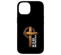 He Is Risen Cross Crown Thorns Matthew 28:6 Christian Faith Case for iPhone 14