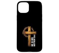 He Is Risen Cross Crown Thorns Matthew 28:6 Christian Faith Case for iPhone 15 Plus