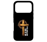 He Is Risen Cross Crown Thorns Matthew 28:6 Christian Faith Case for iPhone 17 Pro