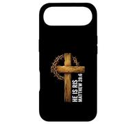 He Is Risen Cross Crown Thorns Matthew 28:6 Christian Faith Case for iPhone Air