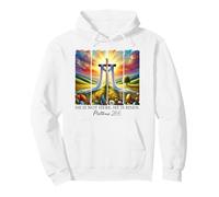 He Is Risen Cross Faith Resurrection Jesus Easter Christian Pullover Hoodie