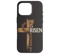 He is Risen Cross Jesus Christian Easter Passover Matthew 28 Case for iPhone 16 Pro