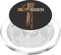 He is Risen Cross Jesus Christian Easter Passover Matthew 28 PopSockets PopGrip for MagSafe