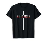 He Is Risen Cross Jesus Easter Christian Men Women Kids T-Shirt