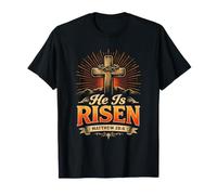 He is Risen Cross Matthew 28:6 Easter Jesus T-Shirt