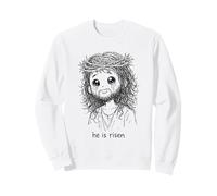 He is risen cute jesus christian easter hand drawn doodle Sweatshirt