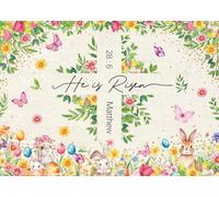 He is Risen Decorations Background Jesus Cross Backdrop Spring Happy Easter Egg Rabbit Flower Banner for Party Church Photography Photo Prop Booth (7X5FT(82 x 59 inch))