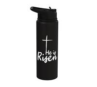 He is Risen Easter is About Jesus Bible Christ Easter Stainless Steel Insulated Water Bottle