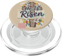 He Is Risen Floral Cross Christian Easter PopSockets PopGrip for MagSafe