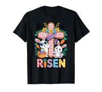 He is Risen Floral Cross Vintage Happy Easter Day Women Girl T-Shirt
