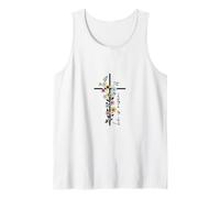 He is Risen Floral Cross Women Easter Christian Tank Top