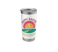 He is Risen Happy Easter Cross in the Sunset Stainless Steel Insulated Tumbler