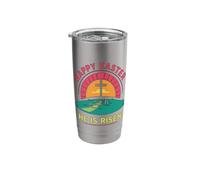 He is Risen Happy Easter Cross in the Sunset Stainless Steel Insulated Tumbler