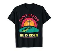 He is Risen Happy Easter Cross in the Sunset T-Shirt