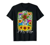 He is Risen Happy Easter Day Leopard Christ Cross Christians T-Shirt
