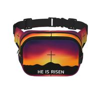 He is Risen Happy Easter Day Square Waist Belt Bag Pack Purse for Women and Men with Adjustable Strap Perfect for Running,Travel Outdoor