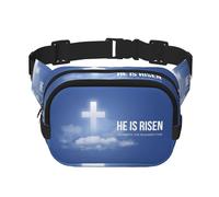 He is Risen Happy Easter Day Square Waist Belt Bag Pack Purse for Women and Men with Adjustable Strap Perfect for Running,Travel Outdoor