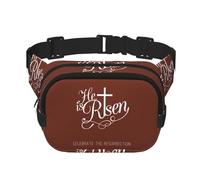 He is Risen Happy Easter Day Square Waist Belt Bag Pack Purse for Women and Men with Adjustable Strap Perfect for Running,Travel Outdoor