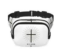 He is Risen Happy Easter Day Square Waist Belt Bag Pack Purse for Women and Men with Adjustable Strap Perfect for Running,Travel Outdoor