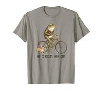 He is Risen Hop On Funny Religious Easter Vintage Frog Bunny T-Shirt