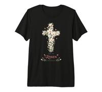 He is Risen Indeed Floral Cross Christian Easter Premium T-Shirt