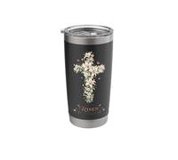 He is Risen Indeed Floral Cross Christian Easter Stainless Steel Insulated Tumbler