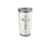 He is Risen Indeed Floral Cross Christian Easter Stainless Steel Insulated Tumbler