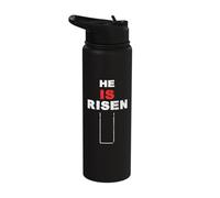 He is Risen Jesus Christ Catholic Christians Easter Sunday Stainless Steel Insulated Water Bottle