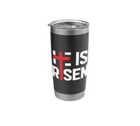 He is Risen Jesus Christ Catholic Christians Happy Easter Stainless Steel Insulated Tumbler