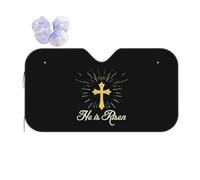 He is Risen Jesus Christ Christian Easter Car Wind Sunshade Foldable Reflective Sun Visor
