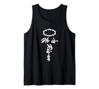 He Is Risen Jesus Cross Easter Christian Religious Men Women Tank Top
