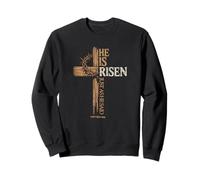 He is Risen Just as He Said Cross Christian Easter Matthew Sweatshirt