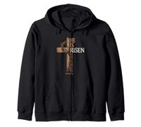 He is Risen Just as He Said Cross Christian Easter Matthew Zip Hoodie