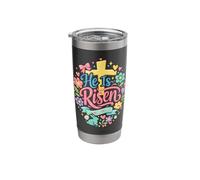 He is Risen Kids Easter Egg Bunny Flowers Christian Easter Stainless Steel Insulated Tumbler