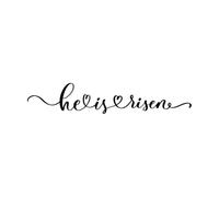 he is Risen Lettering Inscription Christian Typography Poster Easter Poster Easter Lettering Wall Stickers 32.4x172.3cm Glass Stickers Black