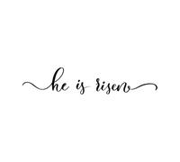 he is Risen Lettering Inscription Christian Typography Poster Easter Poster Easter Lettering Wall Stickers 18x90cm Wall beautification Black