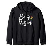 He Is Risen LGBT-Q Pride Rainbow Gay Christian Men Women Zip Hoodie