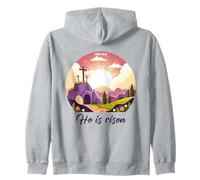 He is Risen - Luke 24:6 Passover Easter Empty Tomb Faith Zip Hoodie