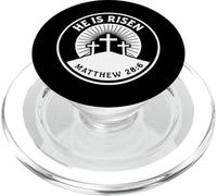 He Is Risen Matthew 28:6 Bible Verse Christian Faith PopSockets PopGrip for MagSafe