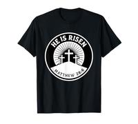 He Is Risen Matthew 28:6 Bible Verse Christian Faith T-Shirt