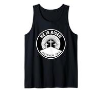 He Is Risen Matthew 28:6 Bible Verse Christian Faith Tank Top