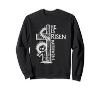 He is risen matthew 28 6 cute jesus easter Hand Drawn Doodle Sweatshirt