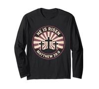 He Is Risen Matthew 28:6 Easter Bible Verse Christian Long Sleeve T-Shirt