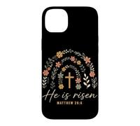 He Is Risen Matthew 28:6 Easter Christian Cross Religious Case for iPhone 14 Plus